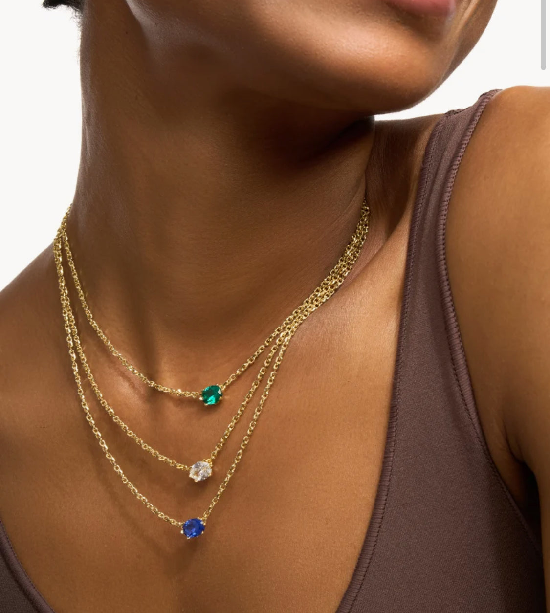 Cailin Gold Pendant Necklace in Blue Violet Crystal-Jewelry-Bottoms Up Boutique-Anchorage AK