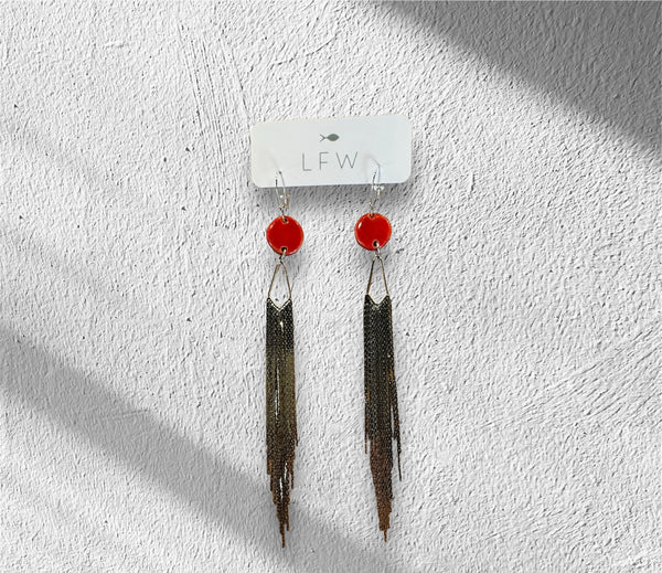 Ceramic & Gold Duster Earrings