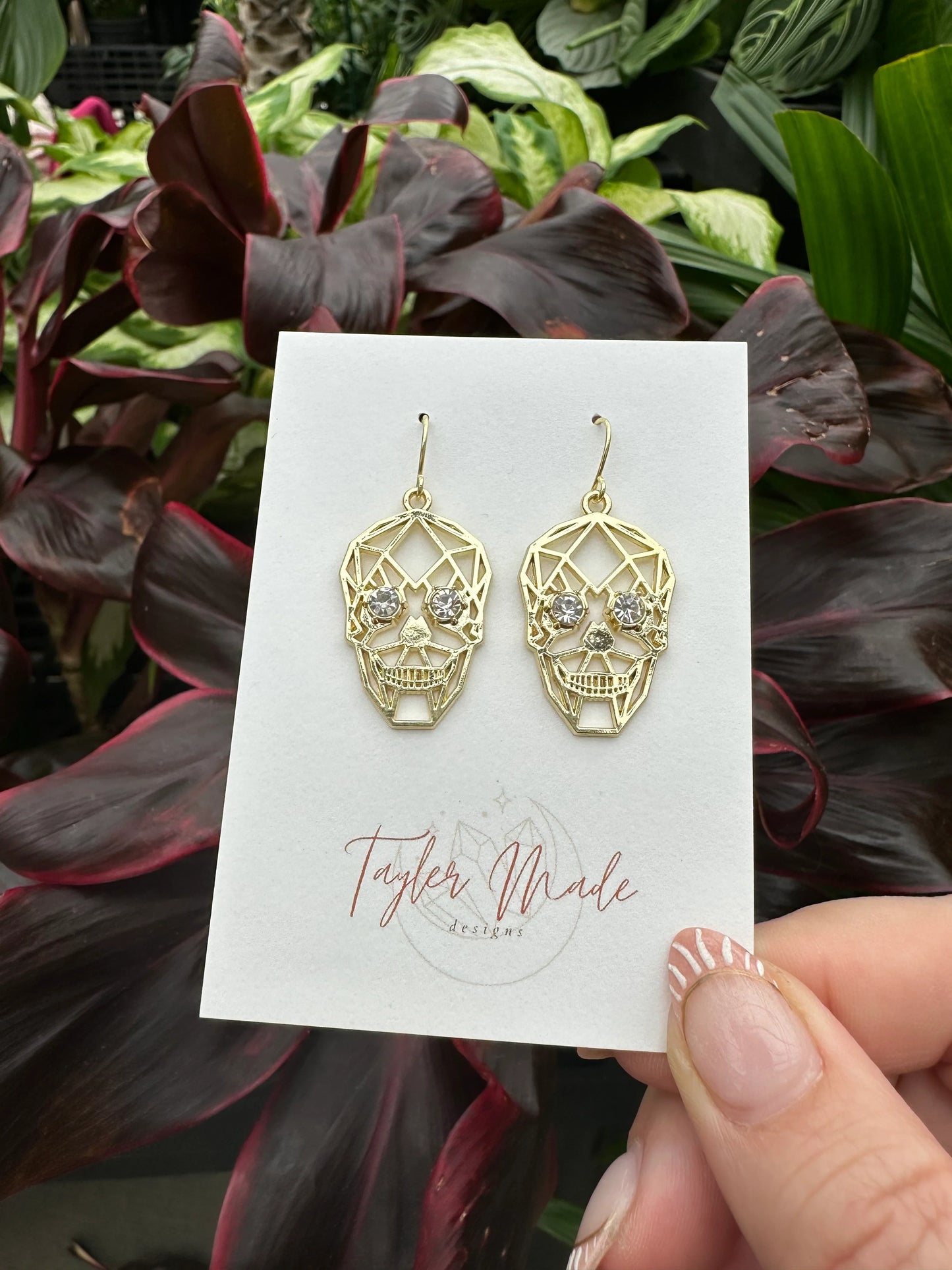 Gold Skull Earrings-Jewelry-Bottoms Up Boutique-Anchorage AK