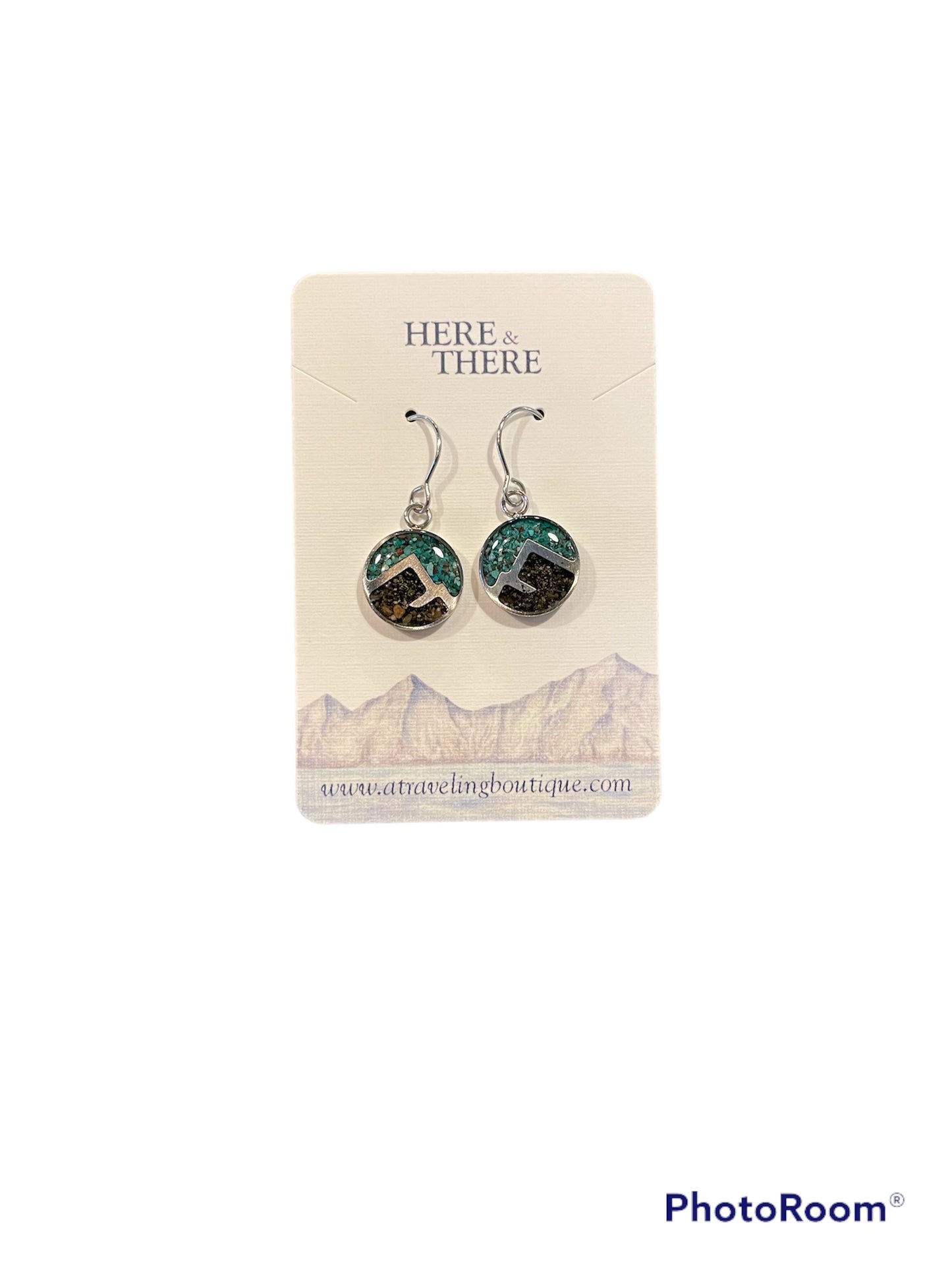 Destination Sand Mountain Dangle Earrings-Local-Mendenhall Glacier Silt W/ Chrysocolla-Bottoms Up Boutique-Anchorage AK