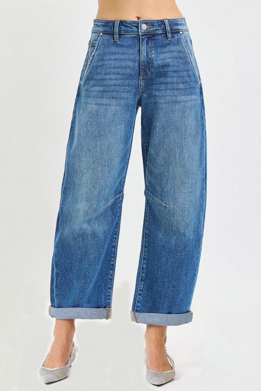 Cuffed Barrel Jeans