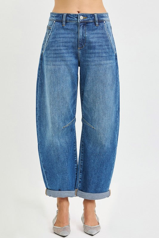 Cuffed Barrel Jeans