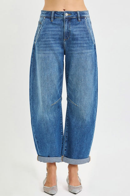 Cuffed Barrel Jeans