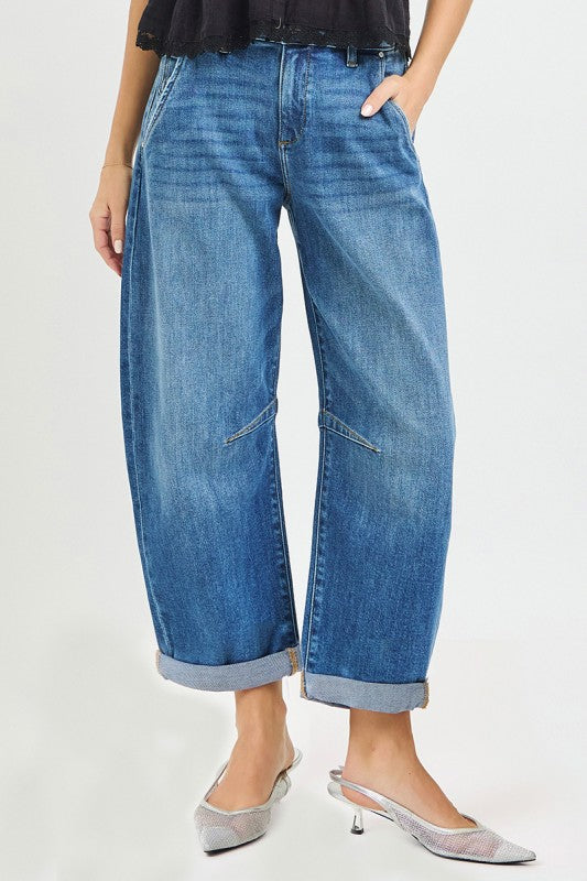 Cuffed Barrel Jeans