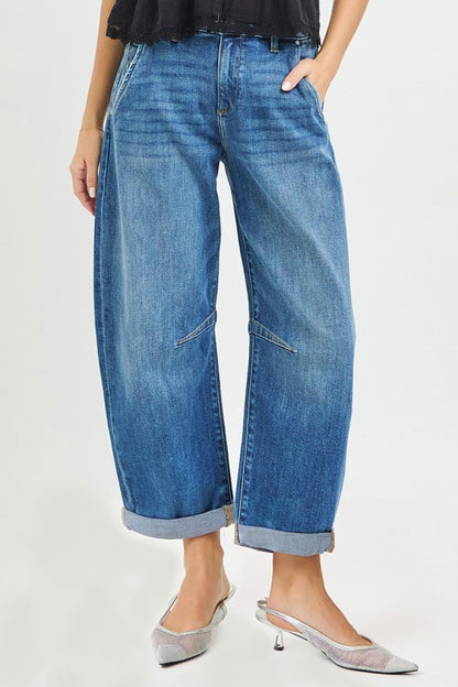 Cuffed Barrel Jeans