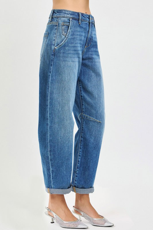 Cuffed Barrel Jeans