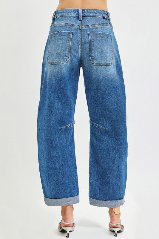 Cuffed Barrel Jeans