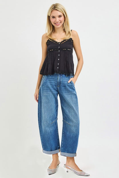 Cuffed Barrel Jeans