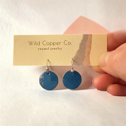 Wild Copper Co. Fall Earrings-Earrings-Wild Copper Co.-Small Blue Circle-Bottoms Up Boutique