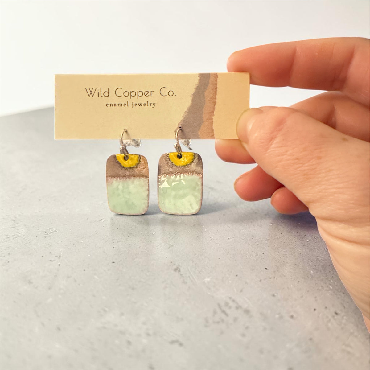 Wild Copper Co. Fall Earrings-Earrings-Wild Copper Co.-Aqua Rectangle-Bottoms Up Boutique