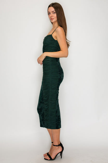 Hunter Velvet Flower Midi Dress