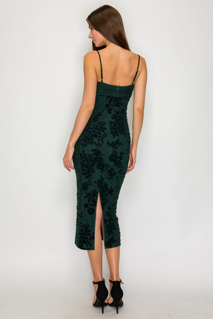 Hunter Velvet Flower Midi Dress