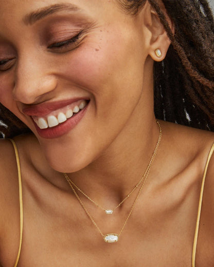 Mini Elisa Pendant Necklace in Ivory Mother of Pearl-Jewelry-Bottoms Up Boutique-Anchorage AK