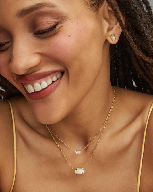 Mini Elisa Pendant Necklace in Ivory Mother of Pearl-Jewelry-Bottoms Up Boutique-Anchorage AK