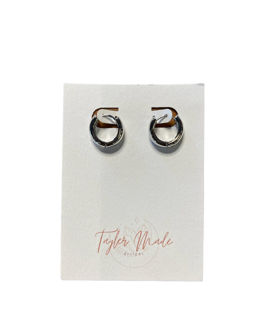 Everyday Round Huggie Silver Hoops-Local-Bottoms Up Boutique-Anchorage AK