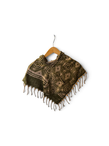 AlaskiWear Baby Poncho - S (3-18 mo.)-Local-Alaskiwear-Green/Beige-Bottoms Up Boutique