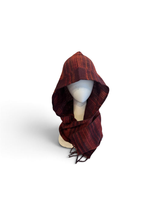 Hooded Scarf Maroon & Orange-Local-Alaskiwear-Bottoms Up Boutique