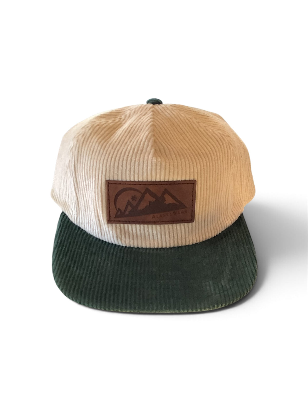 Adult Trucker - Wide Corduroy-Hat-Alaskiwear-Tan w/ Green Brim-Bottoms Up Boutique