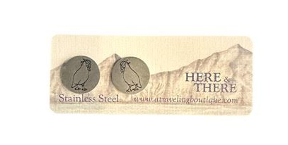 Puffin Stamped Studs-Earrings-Bottoms Up Boutique-Anchorage AK