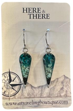 Destination Matanuska Glacier Earrings w/ Chrysocolla-Earrings-Bottoms Up Boutique-Anchorage AK