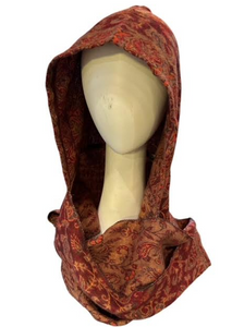 Alaskiwear Hooded  Scarf Maroon/Mustard/Lavender