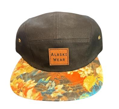 Alaskiwear Kids Seven Panel Black/Floral Hat