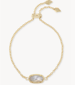 Elaina Gold Adjustable Chain Bracelet in Ivory Mother-of-Pearl