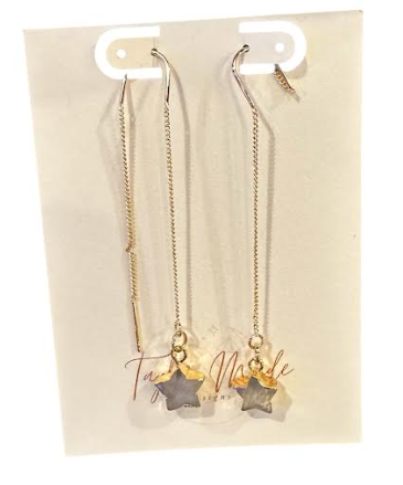Gold Star Threader Earrings-Local-Bottoms Up Boutique-Anchorage AK