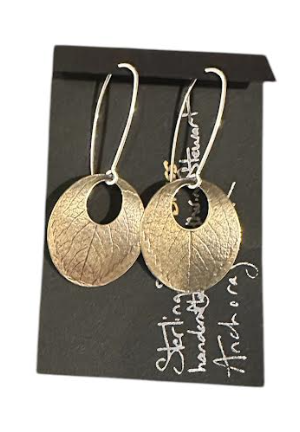 Brass & Sterling Silver Leaf Earrings