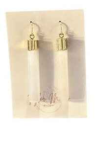 Selenite Square Drop Earrings