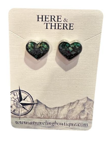 Destination Heart Shaped Studs