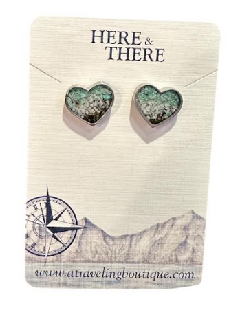 Destination Heart Shaped Studs