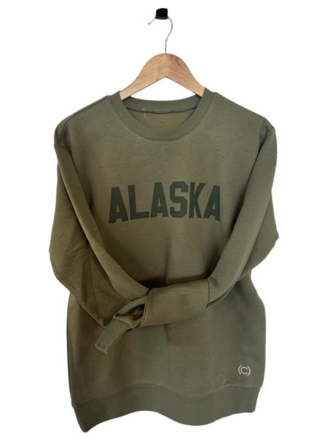 Alaska Crewneck Sweatshirt-Sweatshirt, Hoodies & Windbreakers-Bottoms Up Boutique-Anchorage AK