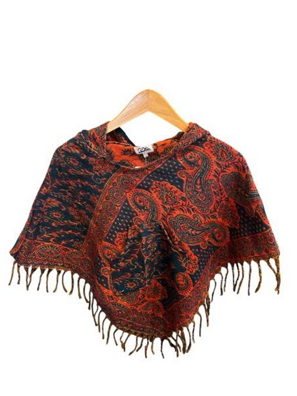 AlaskiWear Kids Poncho L (4-6)-Local-Red/Green/Mustard-Bottoms Up Boutique-Anchorage AK