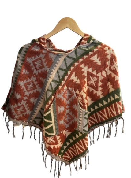 AlaskiWear Kids Poncho XL (6-8)-Local-Light Blue/Red/Green/Cream-Bottoms Up Boutique-Anchorage AK