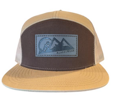 Adult Trucker - Seven Panel Hat-Hat-Brown/Tan-Bottoms Up Boutique-Anchorage AK