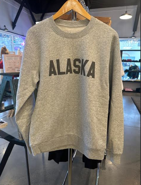 Alaska Crew Sweatshirt-Sweatshirt, Hoodies & Windbreakers-S-LIGHT GREY-Bottoms Up Boutique-Anchorage AK