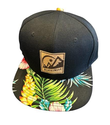 AlaskiWear Adult Trucker Hat - Grey Hat, Tropical Bill-Hat-Black-Bottoms Up Boutique-Anchorage AK