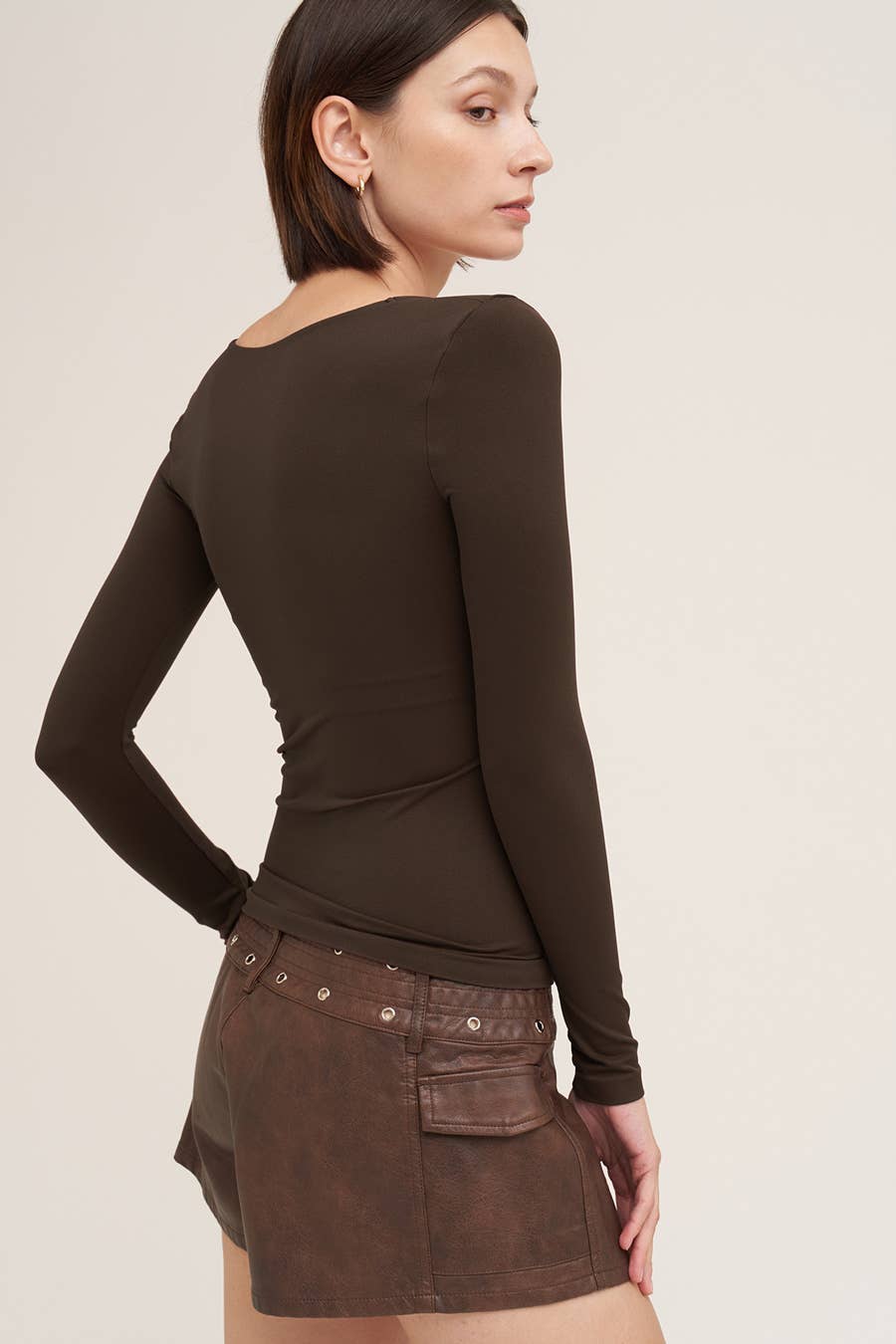 O/S Square Neck Long Sleeve Top-Shirts & Tops-NIKIBIKI-Bottoms Up Boutique