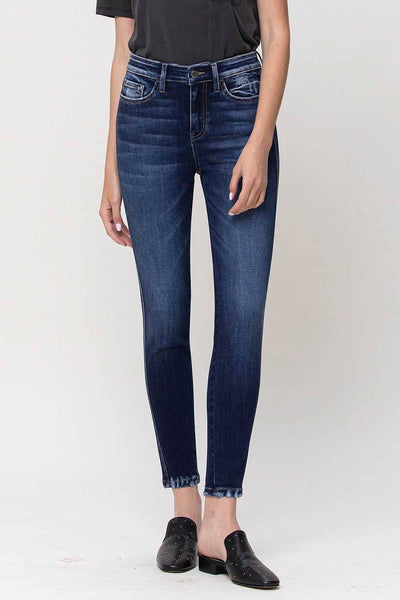 High Rise Forward Out Seam Crop Skinny Jeans