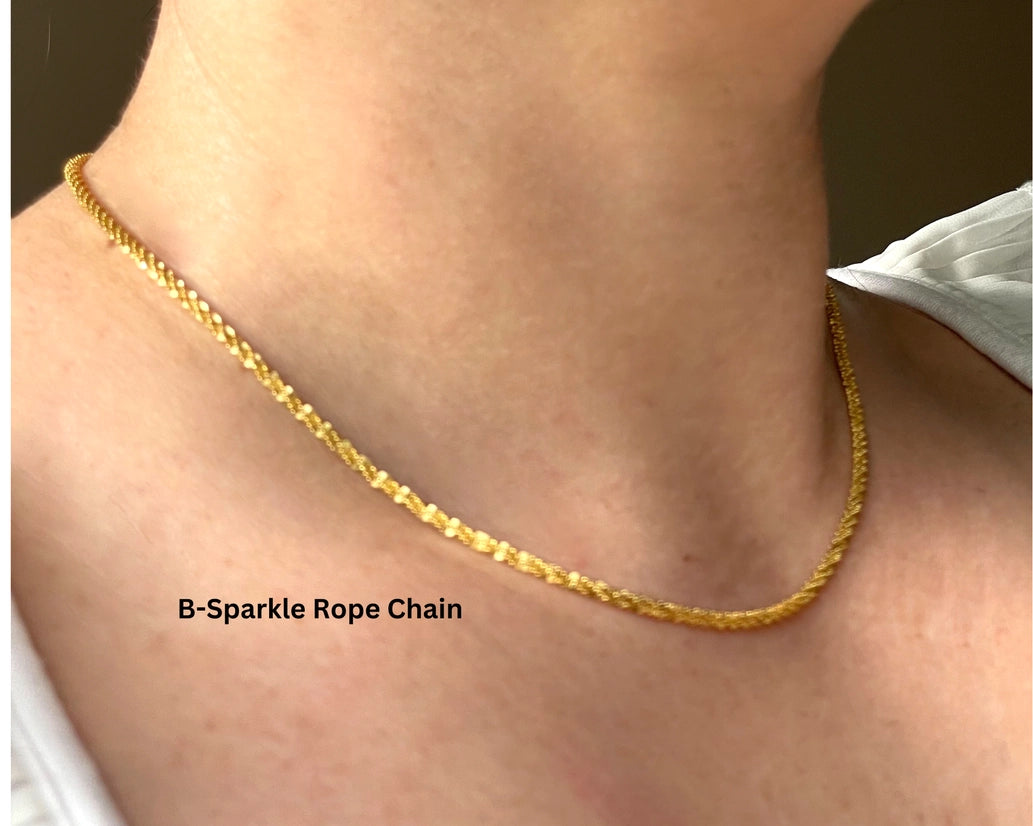 Sparkle Rope Gold Necklace