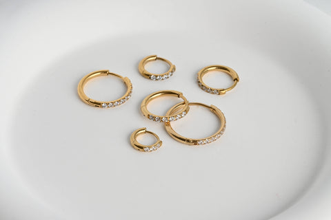 Pave Diamond Hoops