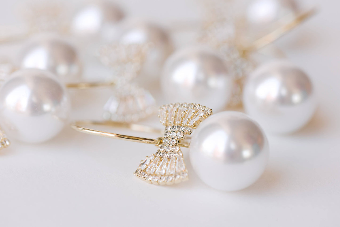 Bow Tie Pearl Earrings
