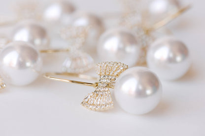 Bow Tie Pearl Earrings