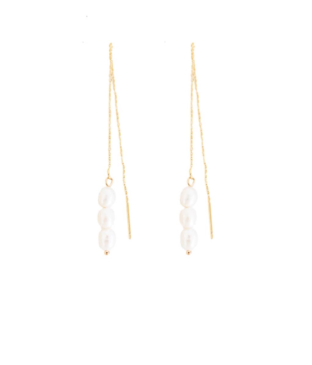 Skinny Pearl Threader Earrings