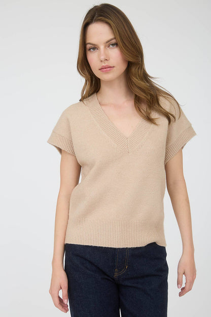 V Neck Knit Pullover Sweater