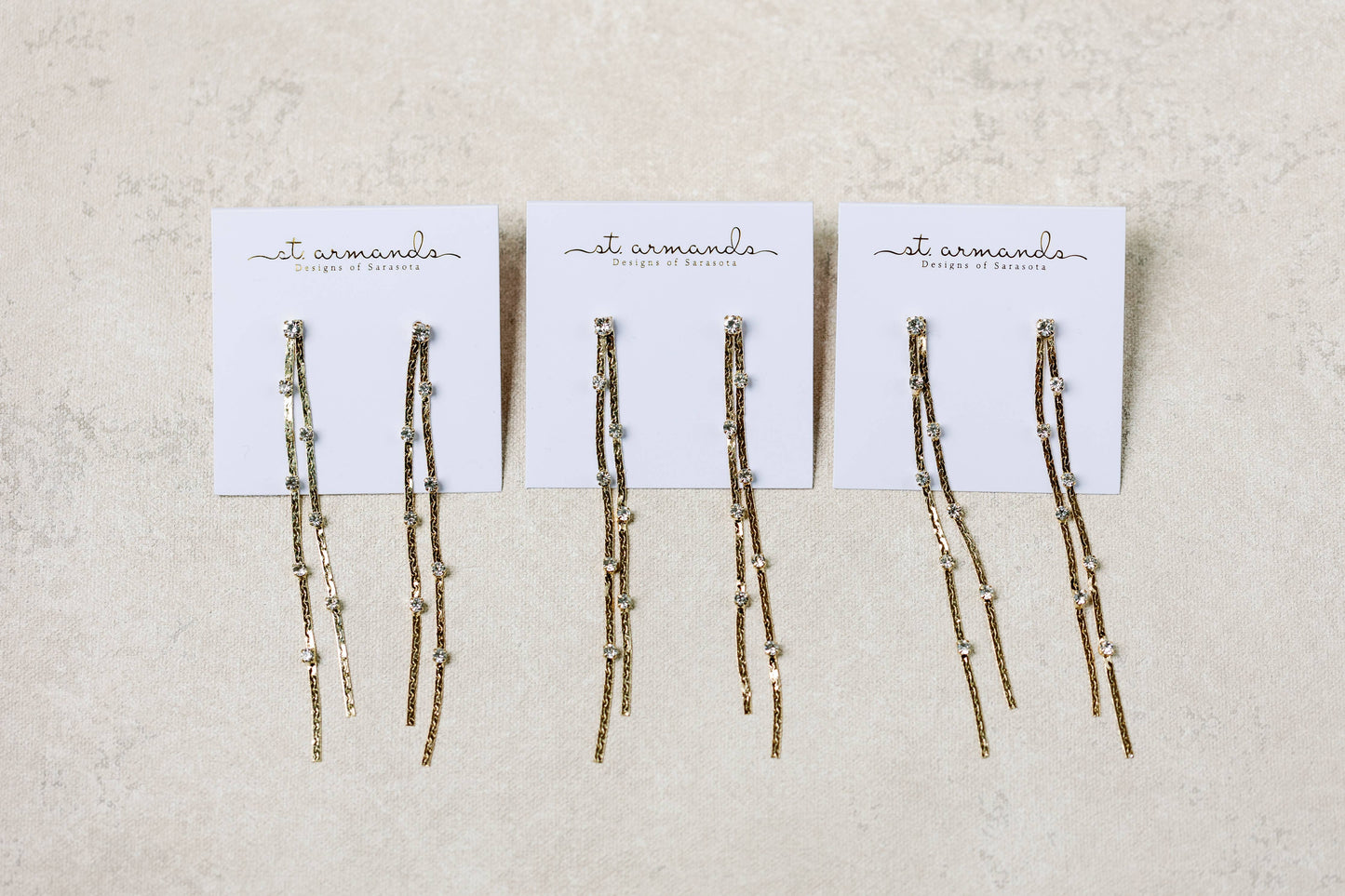 Diamond Dotted Gold Earrings