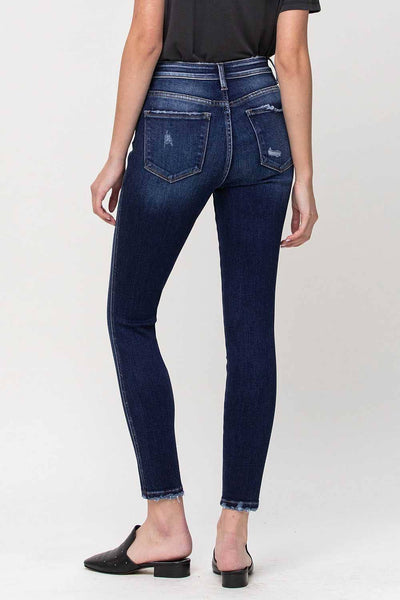 High Rise Forward Out Seam Crop Skinny Jeans