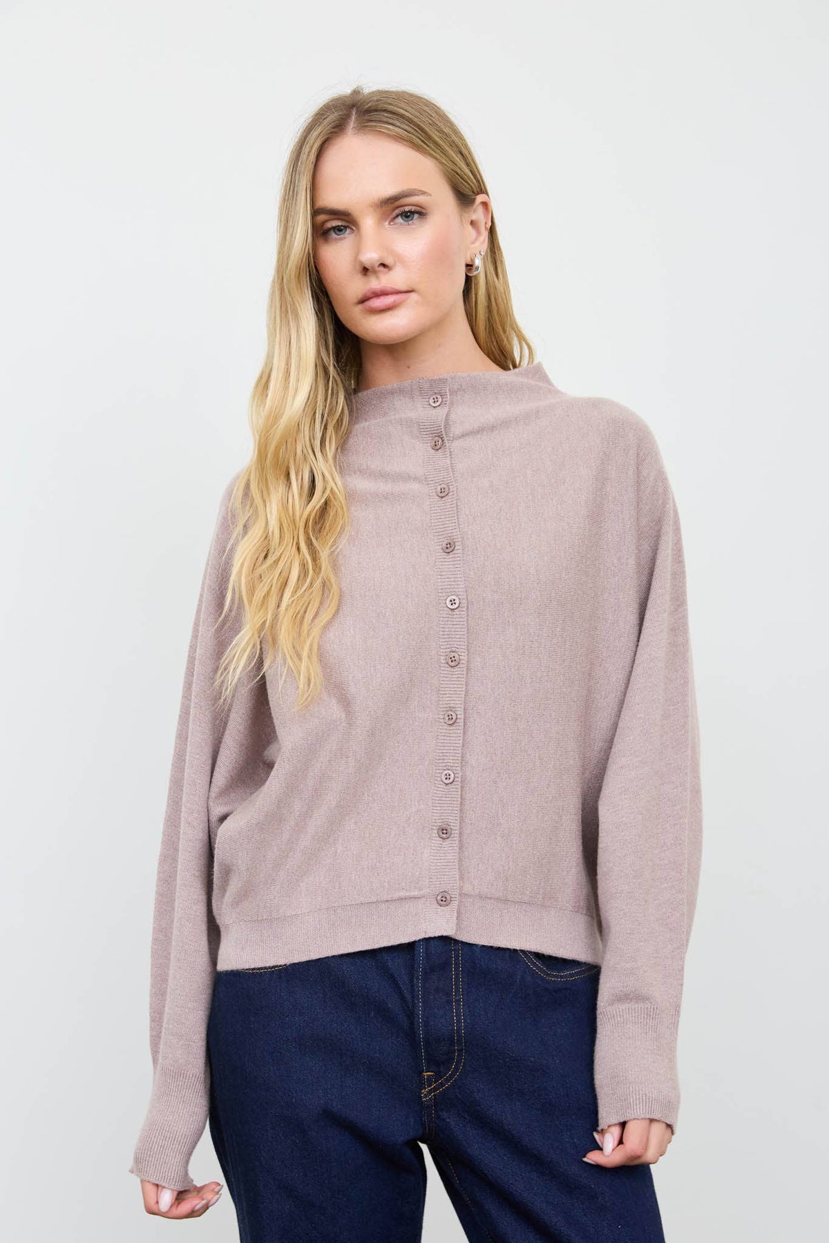 Boat Neck Cardigan-Sweaters-The Workshop Studio-S-Bottoms Up Boutique
