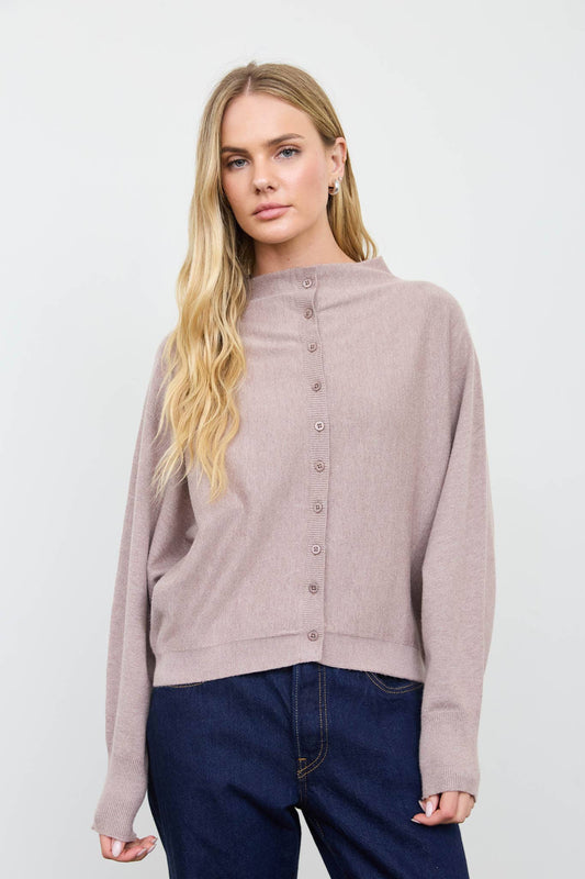 Boat Neck Cardigan-Sweaters-The Workshop Studio-S-Bottoms Up Boutique